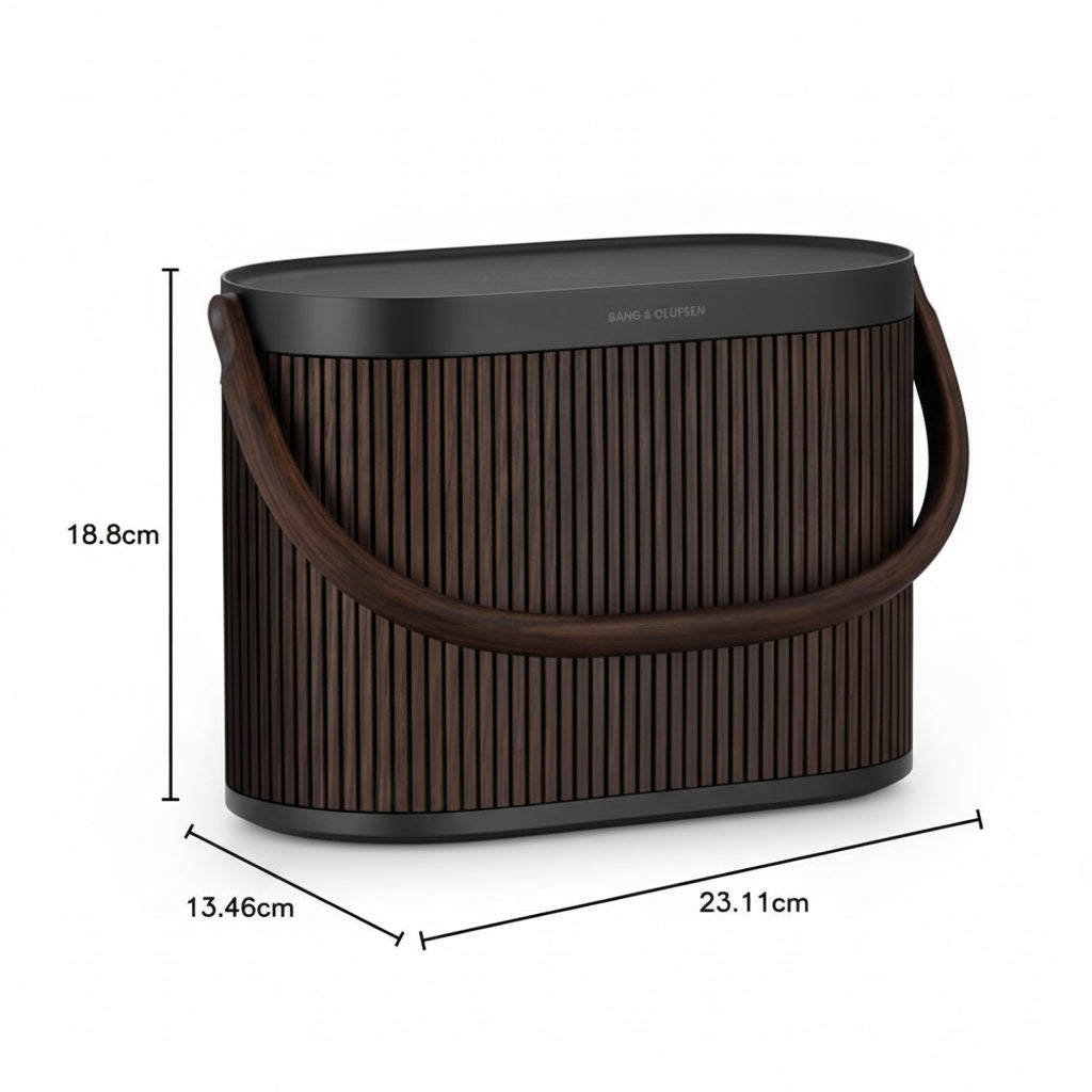 A5 Beosound - Modular Portable Bluetooth Speaker with 360° Sound, Wireless Charging, Long Battery Life, Indoor & Outdoor, Dark Oak