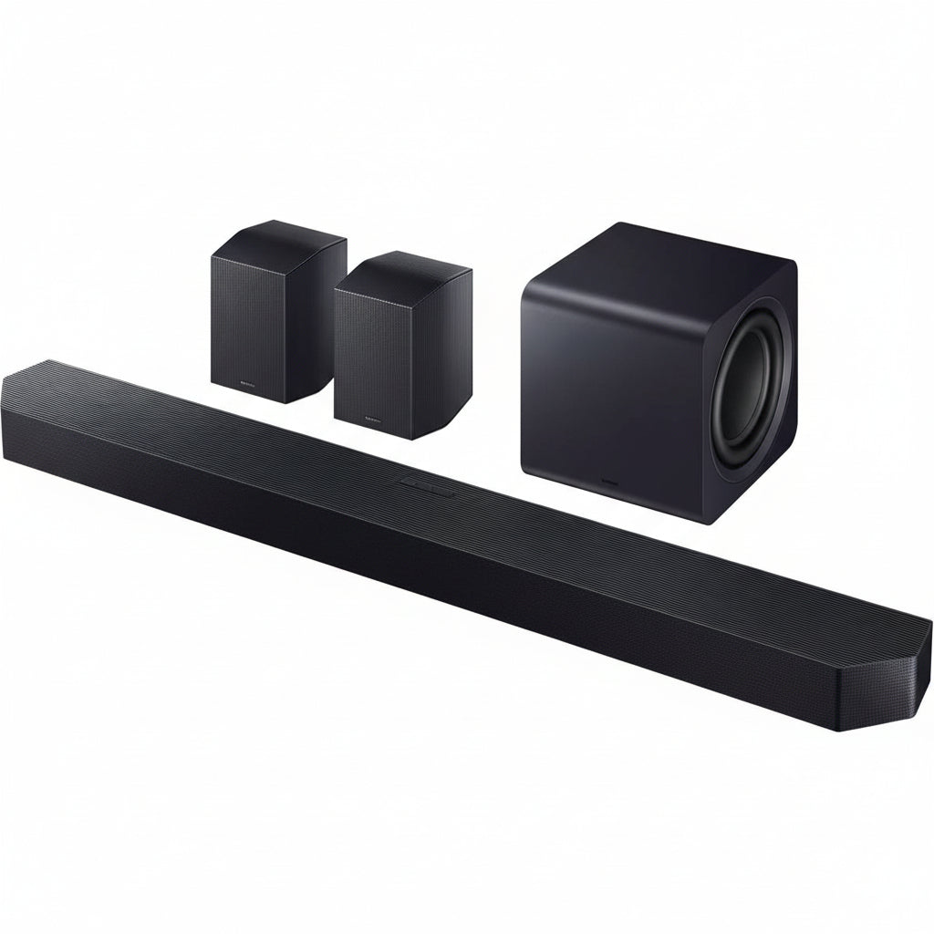 11.1.4 Channel Dolby Atmos Wireless Soundbar with Subwoofer, Space Adaptive Audio, Voice Assistant Compatible, Black/White