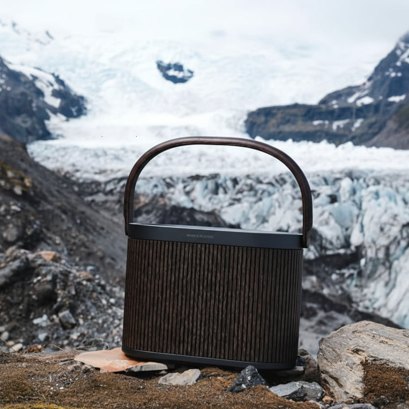 A5 Beosound - Modular Portable Bluetooth Speaker with 360° Sound, Wireless Charging, Long Battery Life, Indoor & Outdoor, Dark Oak