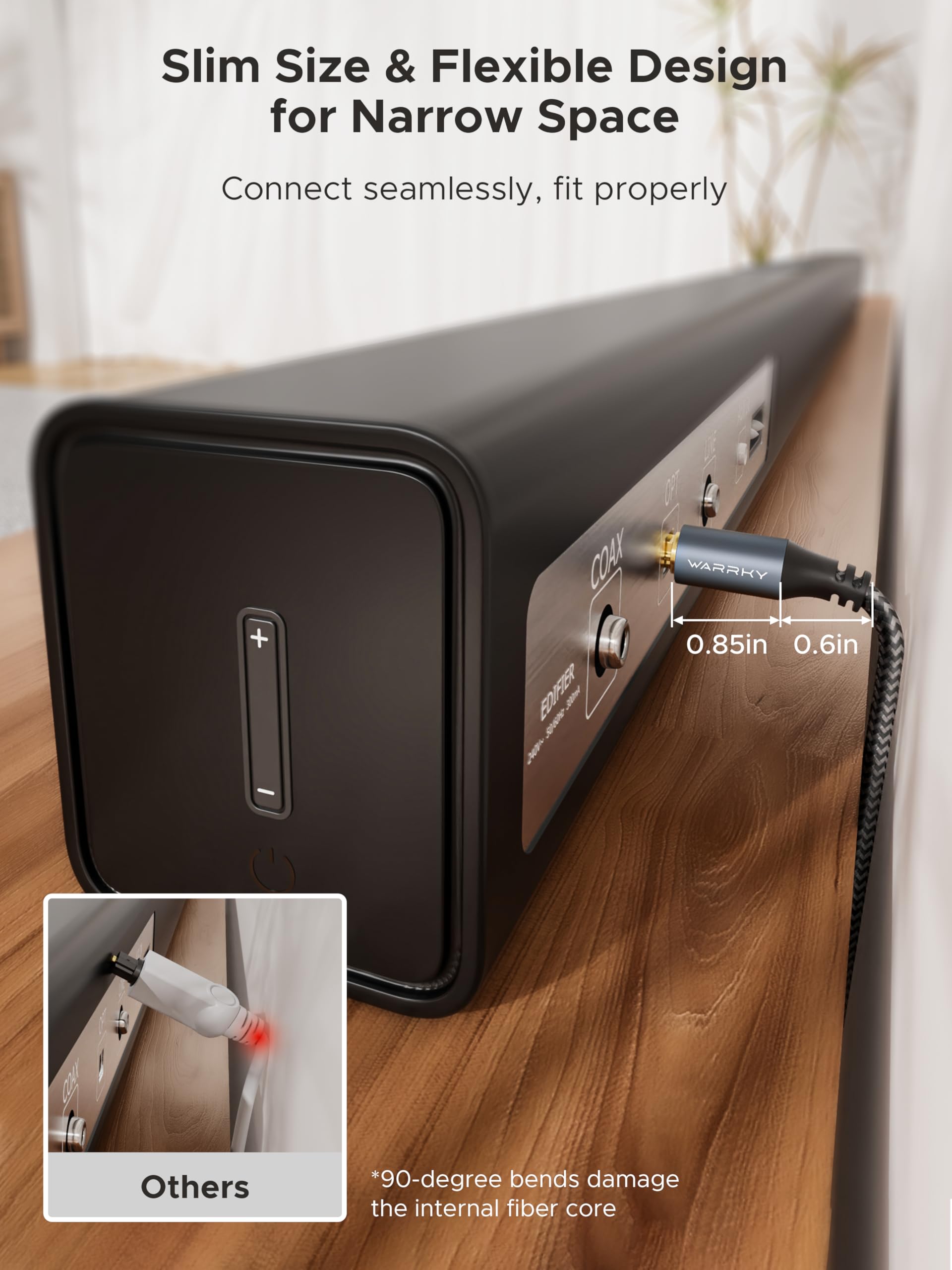 WARRKY Optical Cable for Soundbar to TV,