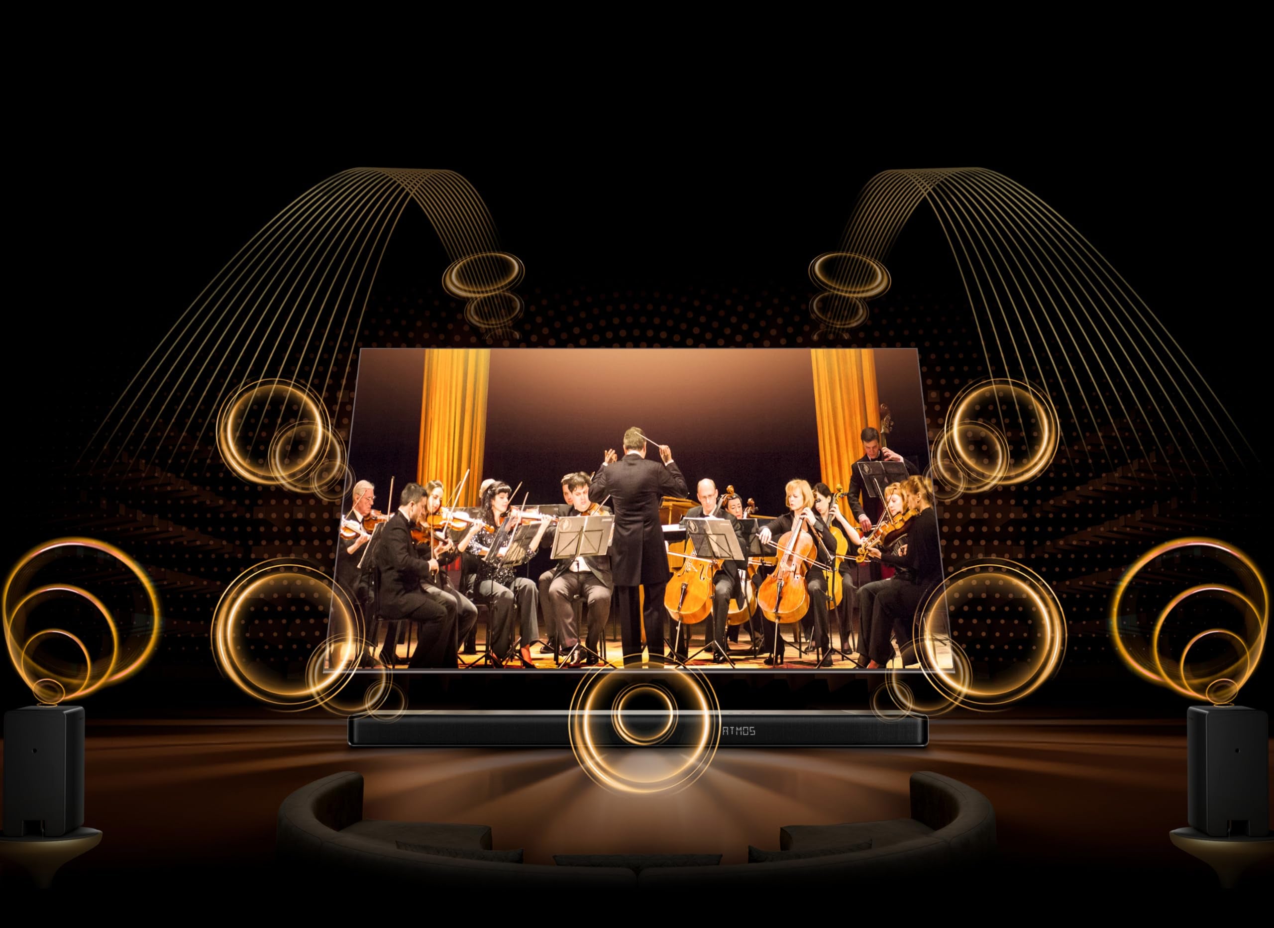 AX5140Q, 5.1.4 Channel Dolby Atmos Soundbar System with Wireless Rear Speakers, Up-Firing Speakers, DTS:X, Room Calibration, 6.5" Wireless Subwoofer, Black