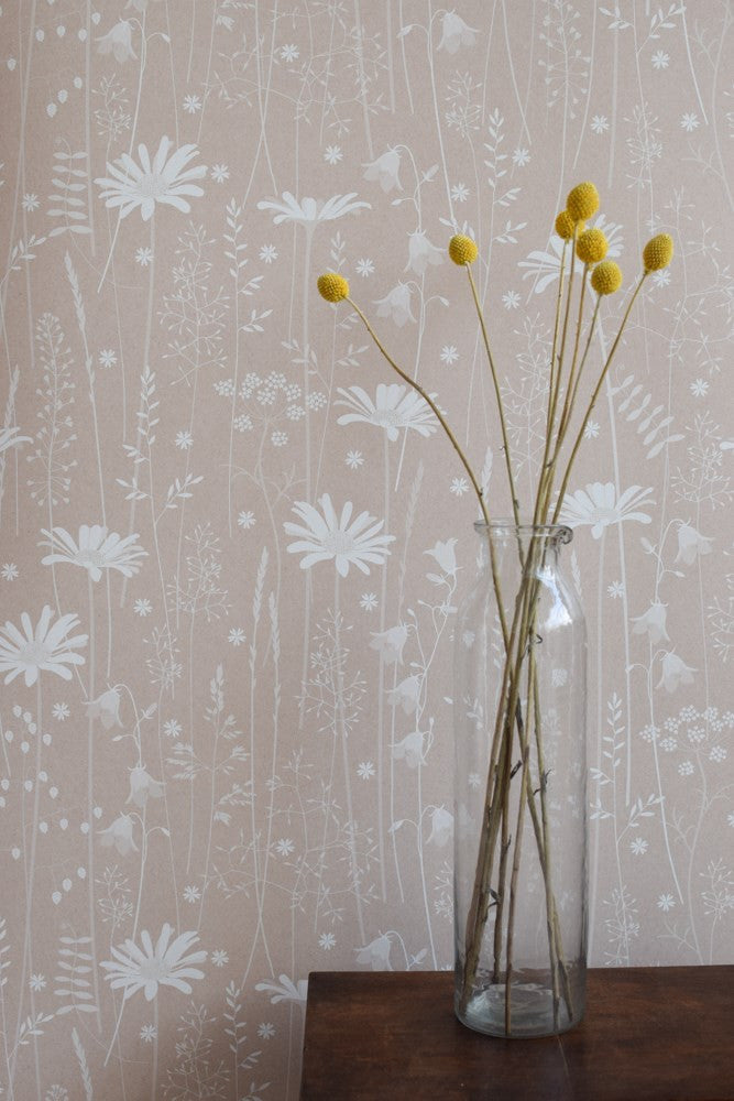 Daisy Meadow Wallpaper in Dusk