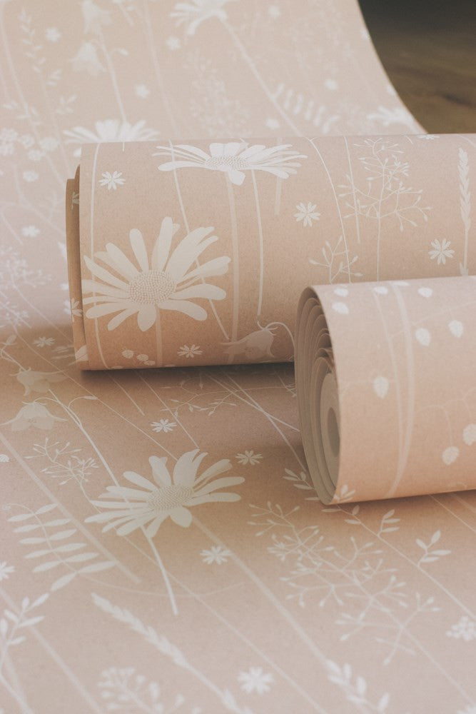 Daisy Meadow Wallpaper in Dusk