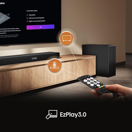 AX5140Q, 5.1.4 Channel Dolby Atmos Soundbar System with Wireless Rear Speakers, Up-Firing Speakers, DTS:X, Room Calibration, 6.5" Wireless Subwoofer, Black