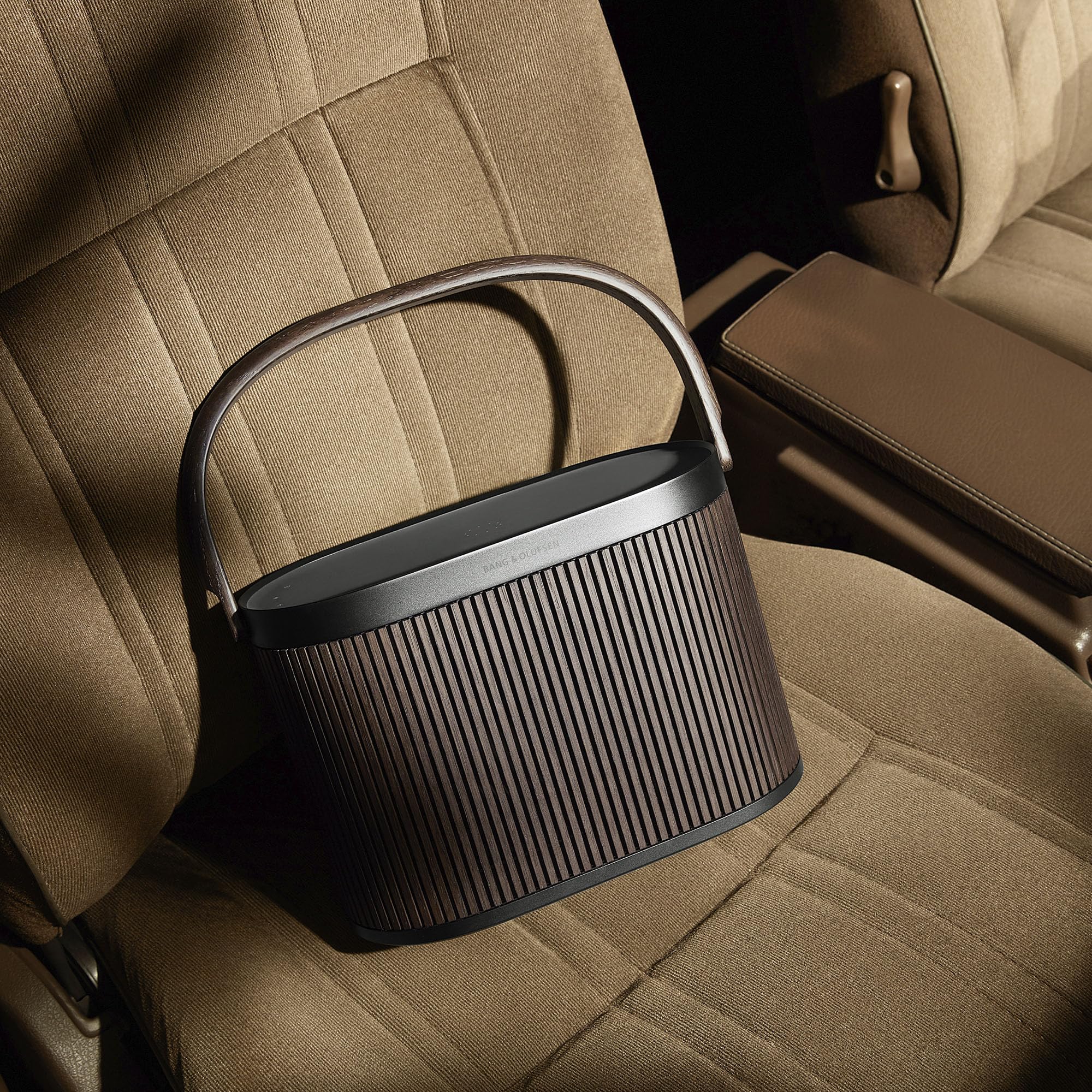 A5 Beosound - Modular Portable Bluetooth Speaker with 360° Sound, Wireless Charging, Long Battery Life, Indoor & Outdoor, Dark Oak