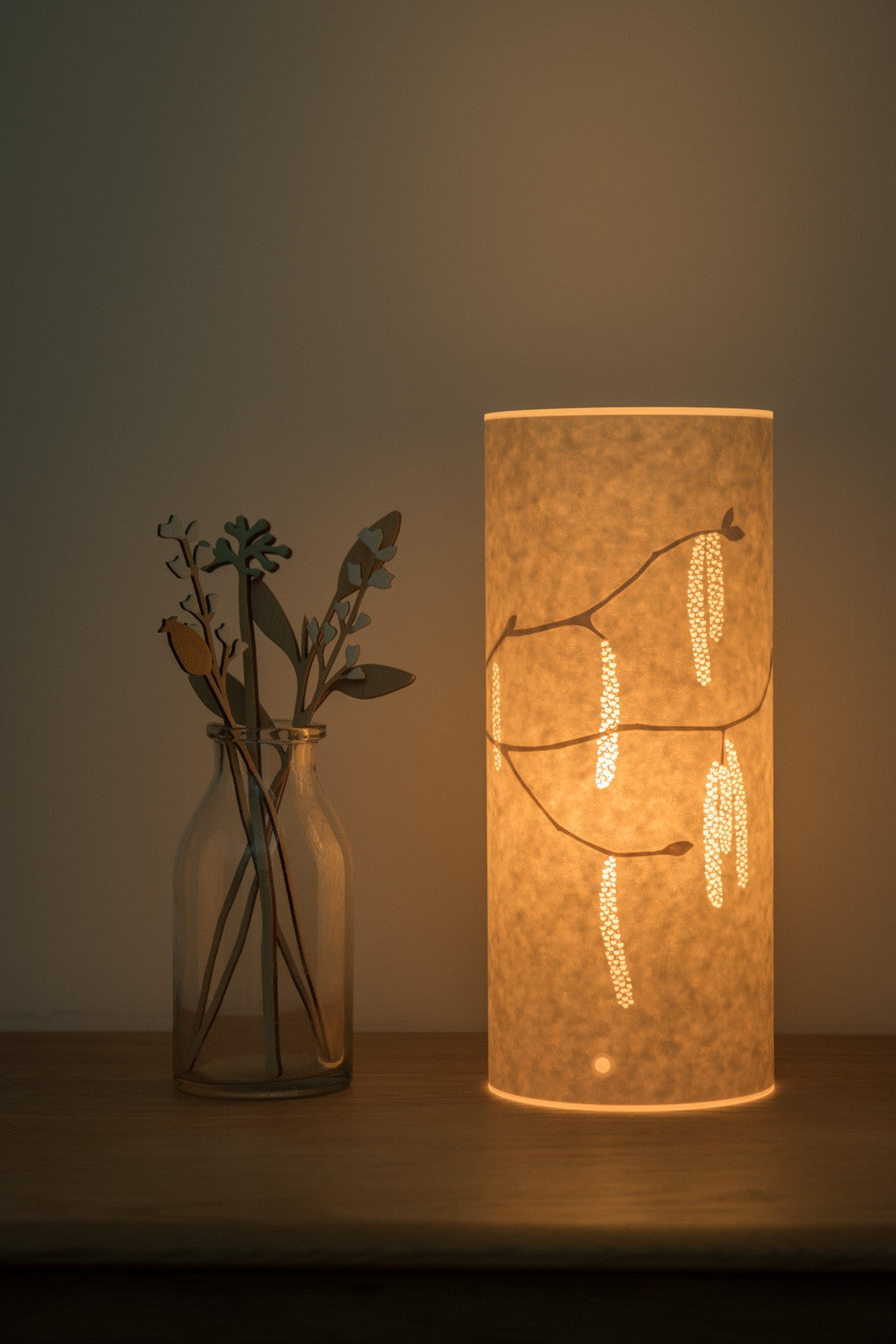 Cylindrical Hazel Catkins Table Lamp