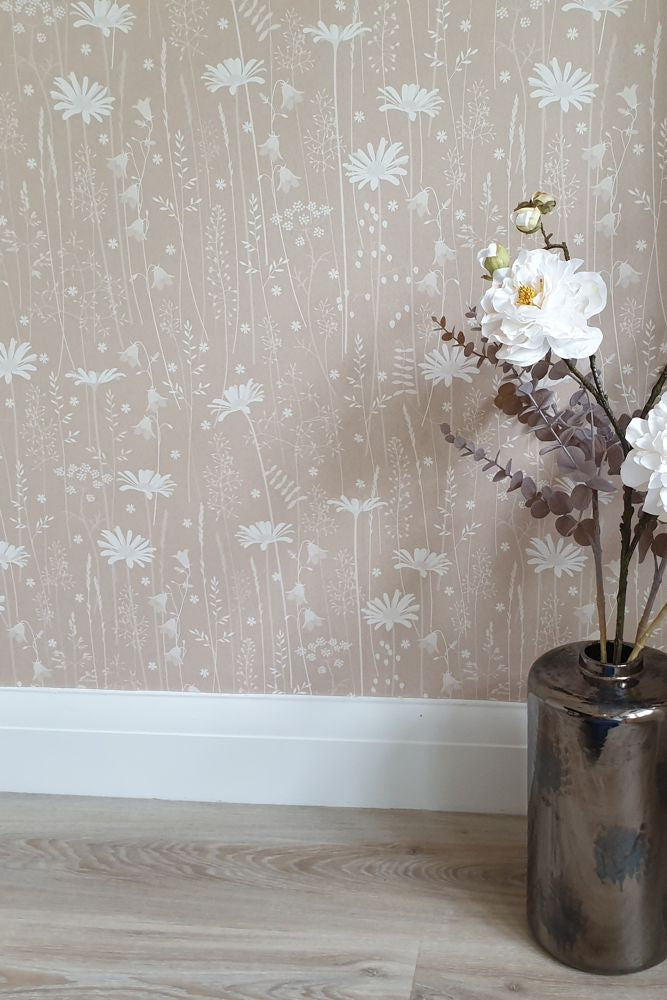 Daisy Meadow Wallpaper in Dusk