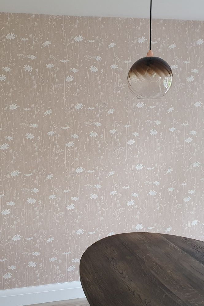 Daisy Meadow Wallpaper in Dusk