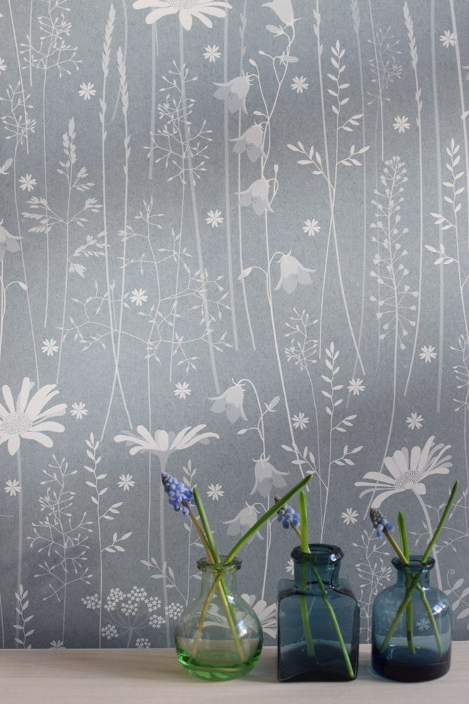 Daisy Meadow Wallpaper in Moonrise