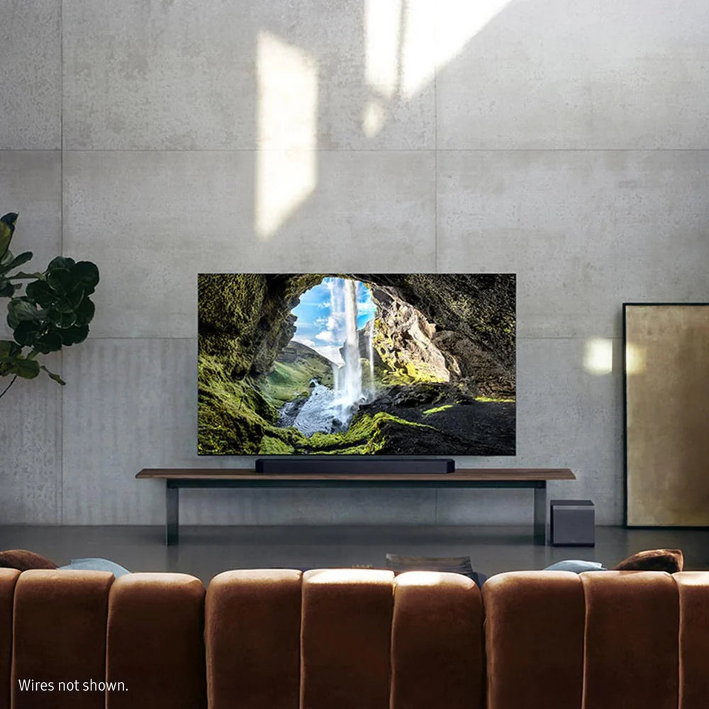 11.1.4 Channel Dolby Atmos Wireless Soundbar with Subwoofer, Space Adaptive Audio, Voice Assistant Compatible, Black/White