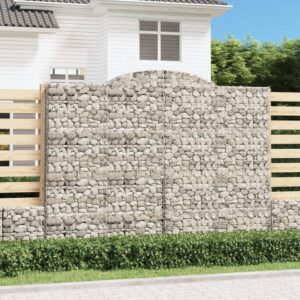 vidaXL Arched Gabion Baskets 12 pcs 300x50x220/240 cm Galvanised Iron